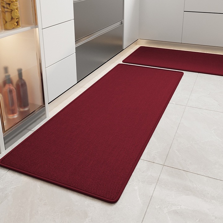 Covor de bucătărie, 45x120cm, roșu, antiderapant, absorbant