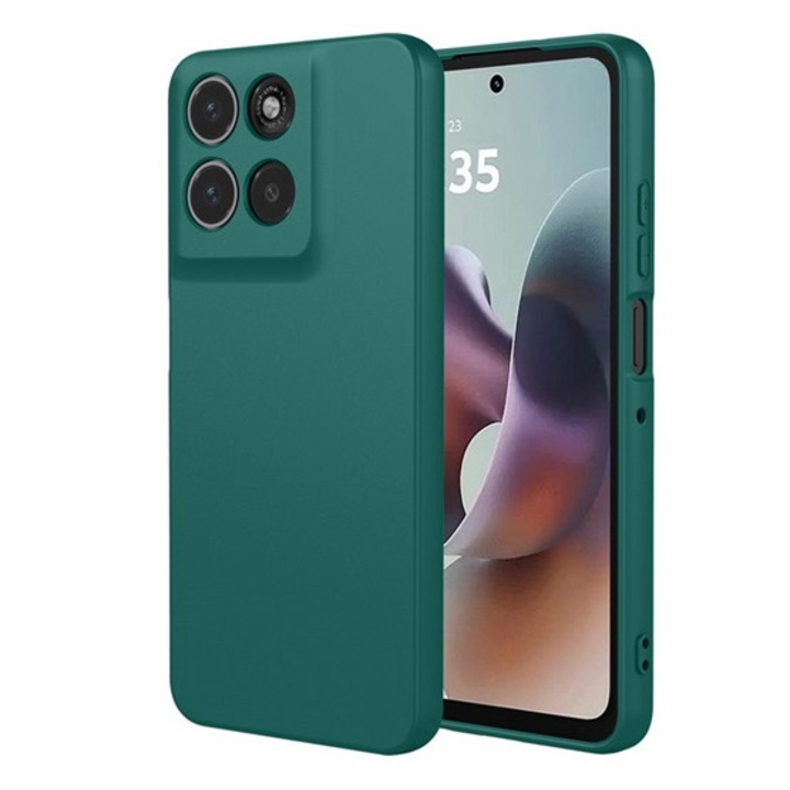 Gigapack szilikon mobiltelefon tok, matt, sötétzöld, kompatibilis: Motorola Moto G56 5G, XT2529