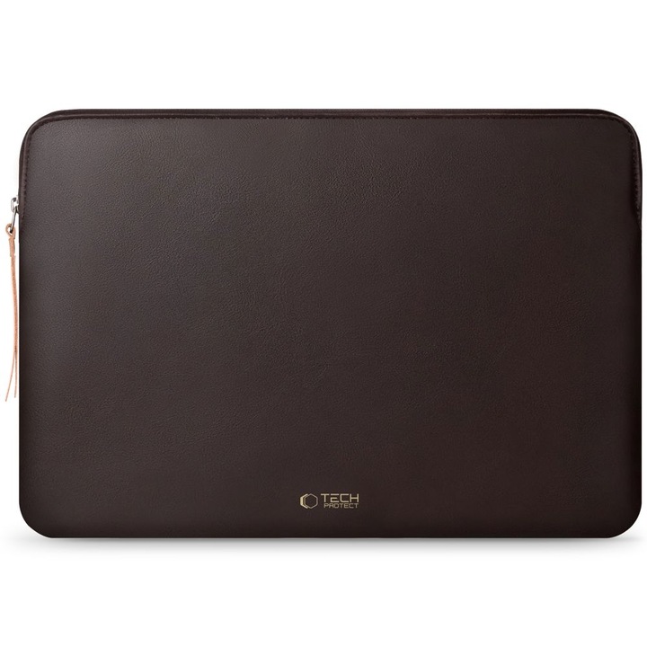 Husa laptop Tech-Protect, 15/16 inch, Piele ecologica, Chocolate