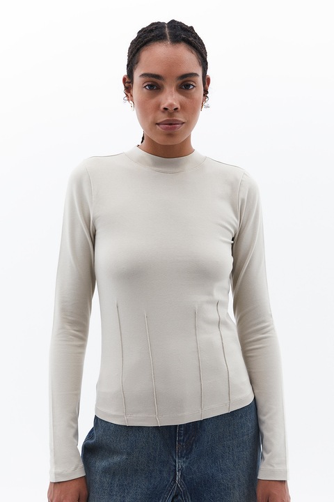 OXXO, Bluza slim-fit din amestec de bumbac, Gri deschis