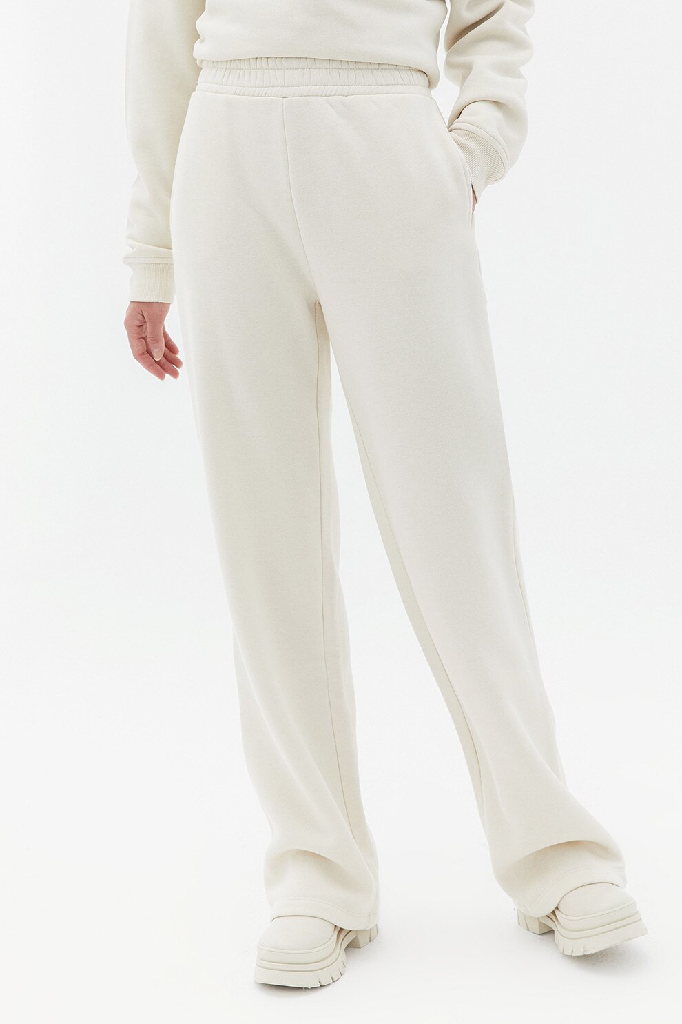 OXXO, Pantaloni uni de trening cu talie elastica, Gri deschis, XS