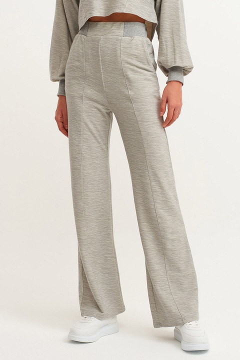 OXXO, Pantaloni evazati cu buzunare Bosribpan, Gri melange, XL