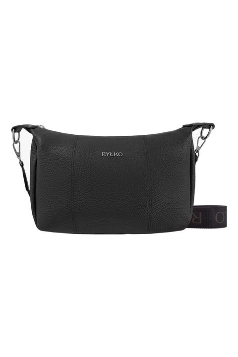 RYŁKO, Geanta din piele cu bareta de umar, Negru