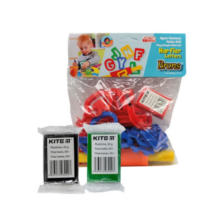 Formakészlet tészta formázásához "Betűk" + 2 db 50 g-os gyurma, BR-473