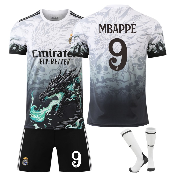 Детска спортна екипировка - комплект футболни тениски на Реал Мадрид Мбапе - възпоменателно издание, Многоцветен