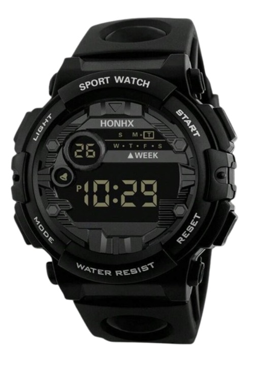 Ceas Digital Sport Quartz, Silicon, cu Ora, Data, Alarma, Rezistent la Apa