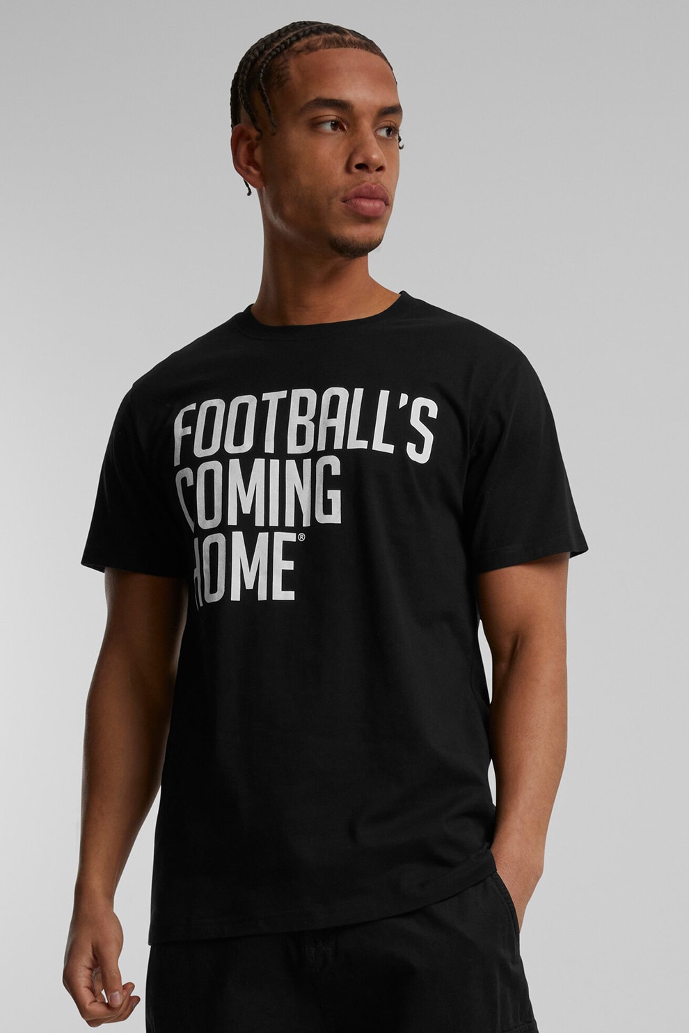 Merchcode, Tricou de bumbac cu imprimeu text, Negru, S