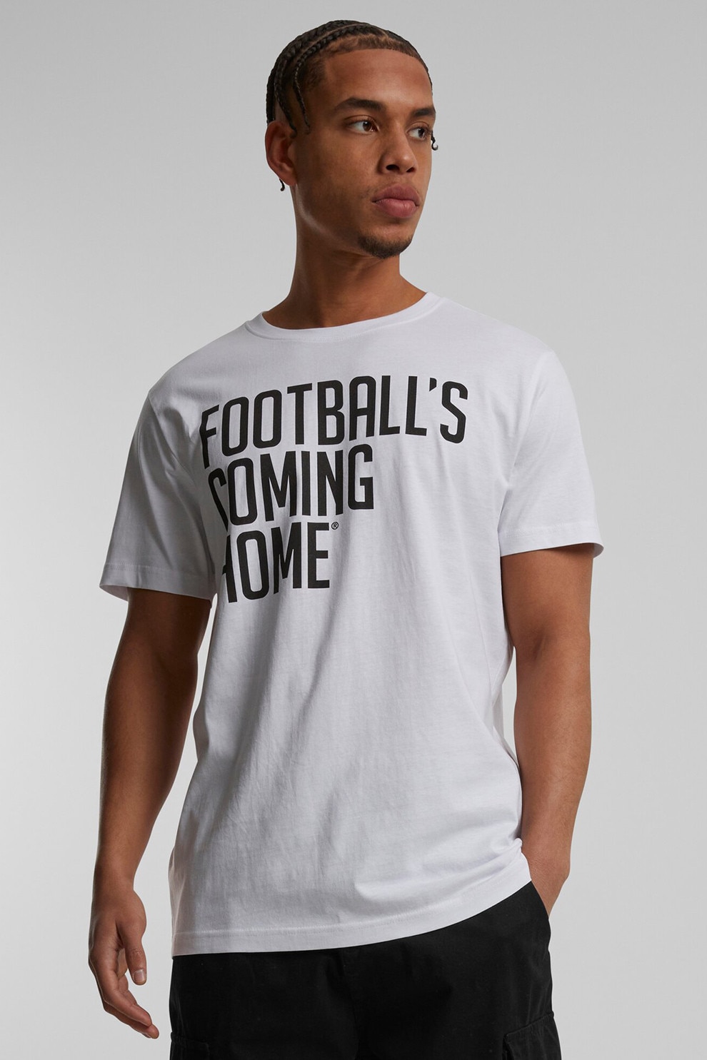 Merchcode, Tricou de bumbac cu imprimeu text, Alb, XXL