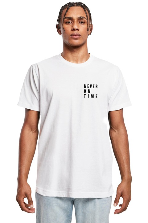 Mister tee, Tricou cu imprimeu text, Alb, 2XL