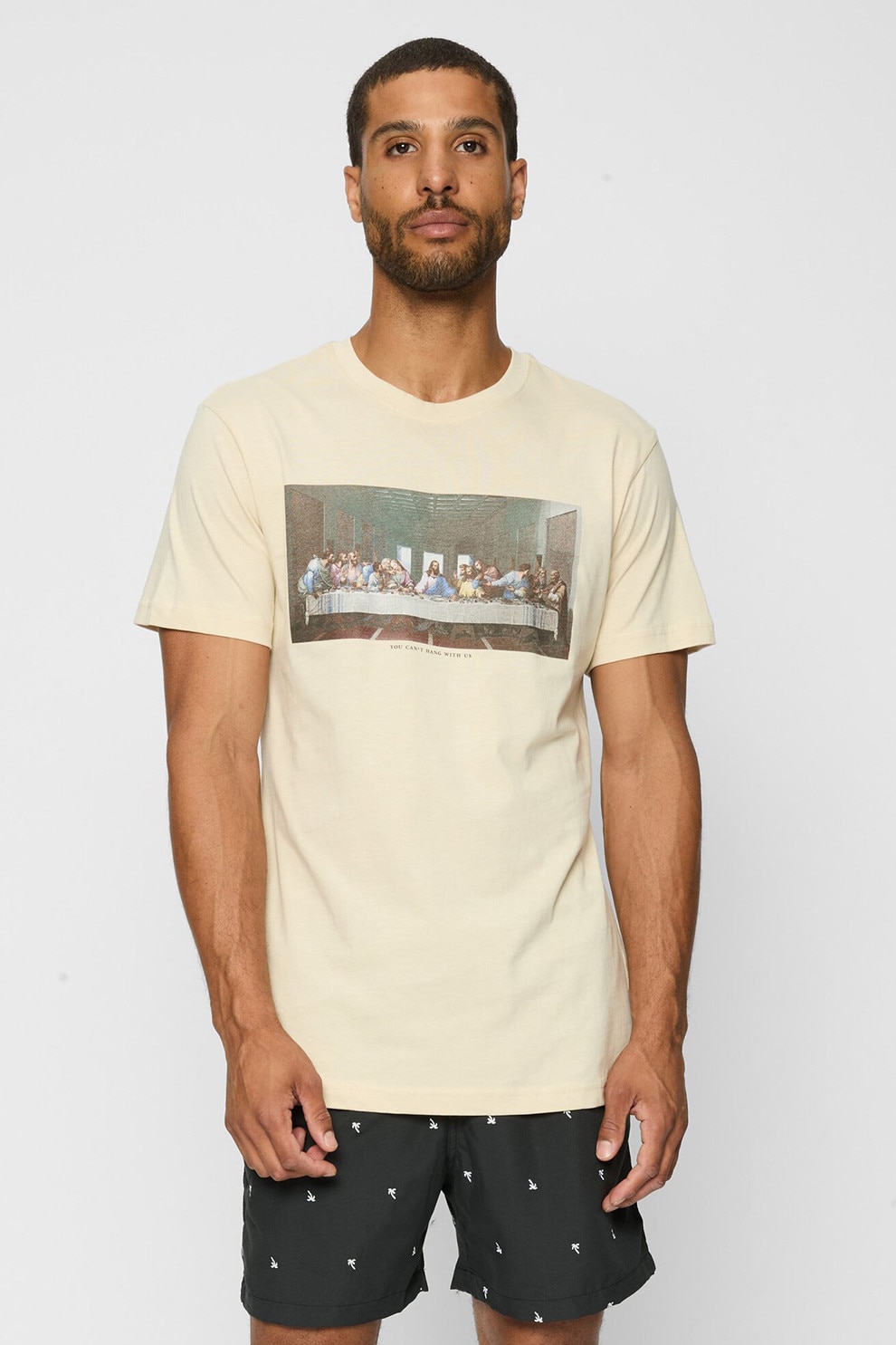 Mister tee, Tricou de bumbac cu imprimeu foto, Maro nisip, S