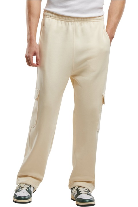 Urban Classics, Pantaloni cargo lejeri de trening, Alb fildes