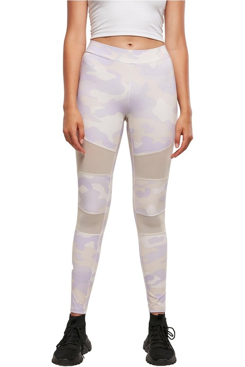 Urban Classics, Colanti cu model camuflaj, Alb/Lila