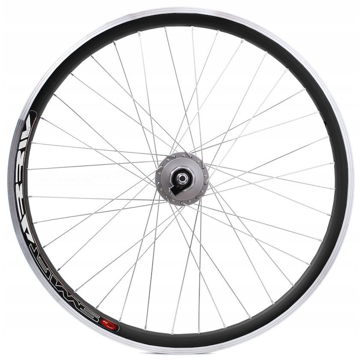 Roata fata pentru bicicleta, sportown, 28 inch, aluminiu, 36 spite, neagra