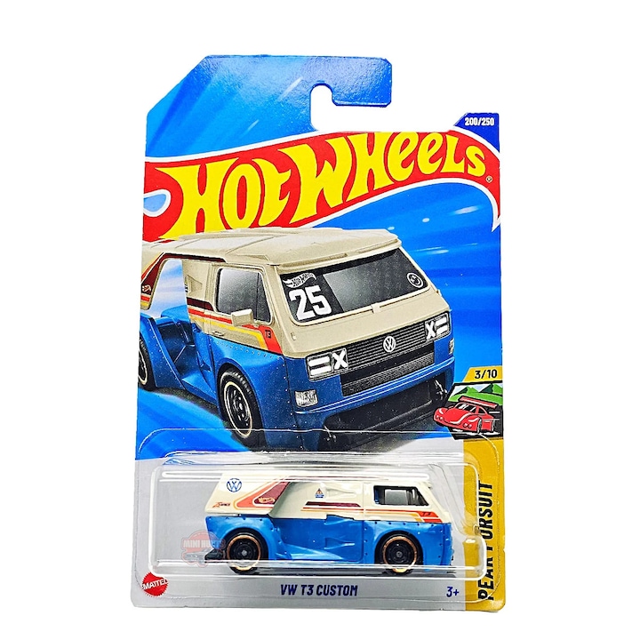 Masinuta Metalica Hot Wheels VW T3 Custom Albastru Alb 2025 1:64