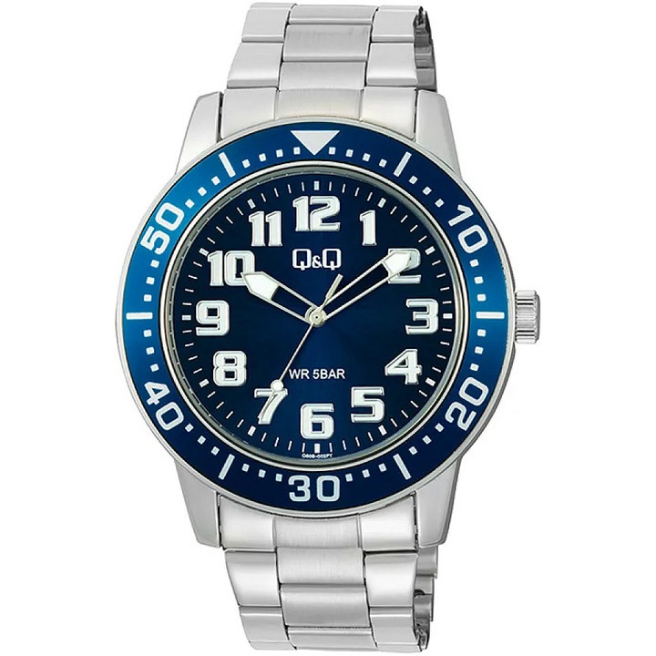 Férfi analóg karóra Q&Q Q60B-002Y, fém szíjjal