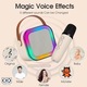 Boxa Portabila pentru Karaoke, cu 2 Microfoane Incluse, Joc de Lumini RGB, Incarcare USB C si Redare 3 - 4 Ore, DImensiune 9 x 7 cm, Crem Deschis, ORIGINAL DEALS