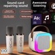 Boxa Portabila pentru Karaoke, cu 2 Microfoane Incluse, Joc de Lumini RGB, Incarcare USB C si Redare 3 - 4 Ore, DImensiune 9 x 7 cm, Crem Deschis, ORIGINAL DEALS