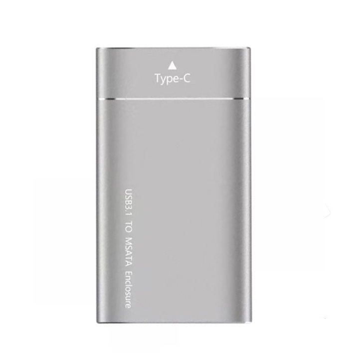 SSD külső merevlemez, USB 3.1 Type-C csatlakozóval, hordozható és ütésálló, 2 TB (ezüst)