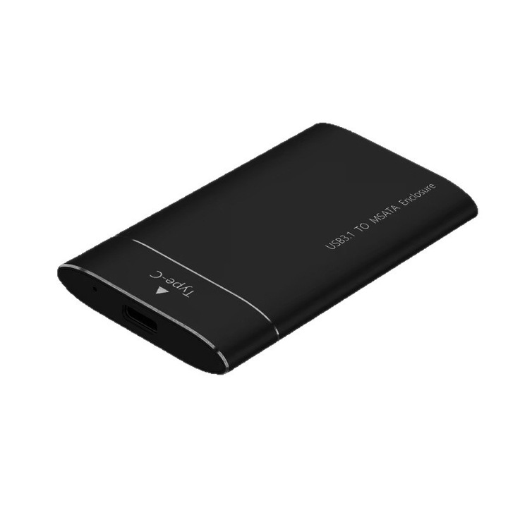SSD külső merevlemez, USB 3.1 Type-C csatlakozóval, hordozható és ütésálló, 6 TB (fekete)