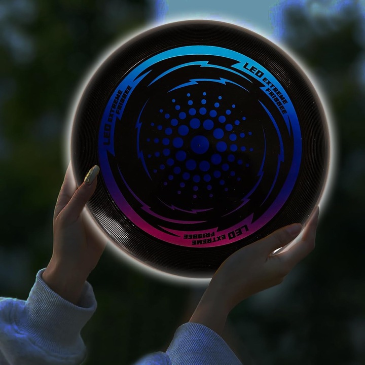 Frisbee cu 49 de LED-uri, rezistent la apa IP65, frisbee cool si ultimul model, 170 grame, potrivit pentru adulti, baieti, adolescenti, copii, plaja, camping, gazon, curte, jocuri