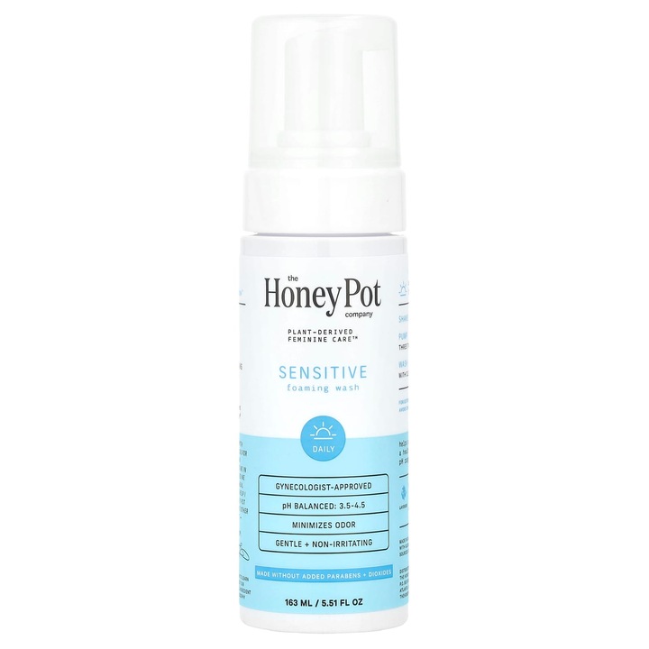 Spuma de curatare, The Honey Pot Company, Sensibila, 163 ml, Lavanda, Flori de galbenele