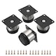 Set 4 Picior picioare metalice pentru mobilier, Begleri®, otel canapea de 2 inch ajustabil, inox, Negru/Argintiu