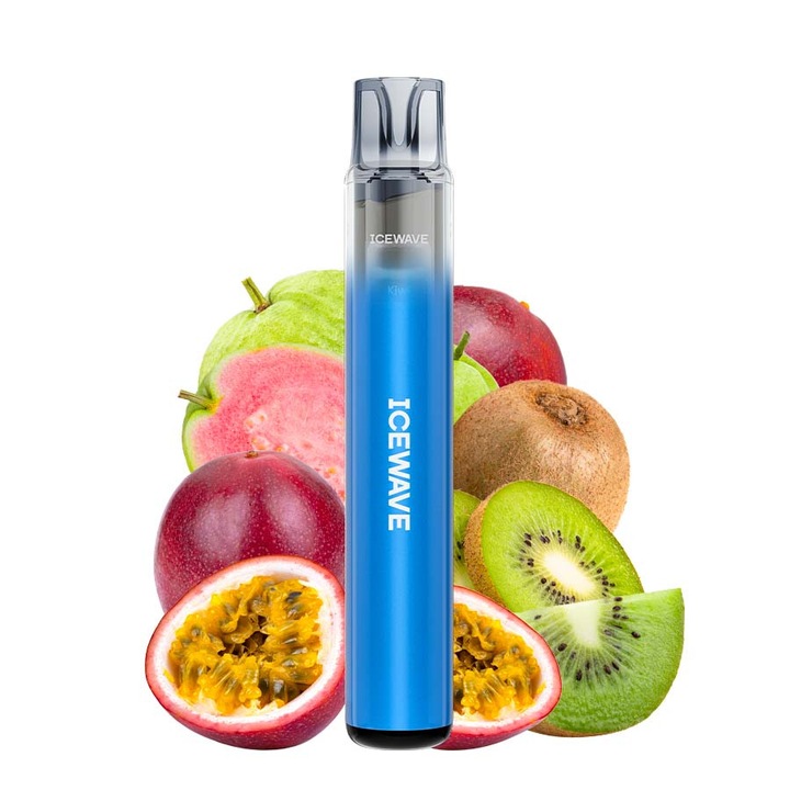 Kit tigara electronica Icewave E1 1000 pufuri, aroma kiwi, fructul pasiunii, guava, 2ml, 20mg, Azure Blue