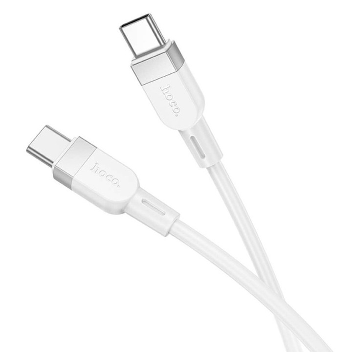 Cablu Hoco X109 Type-C la Type-C, 60W, Alb, 1m