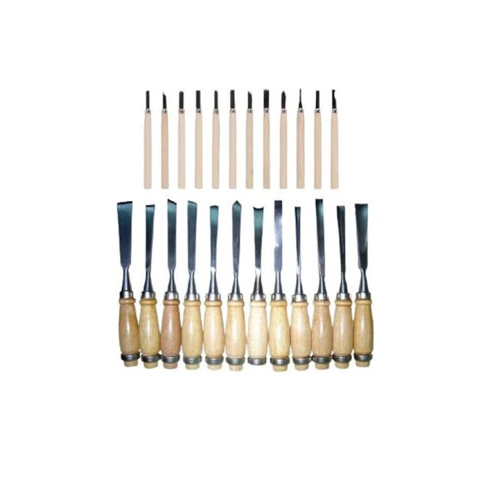 Pachet set dalti sculptura si mini dalti gravura, 24 piese