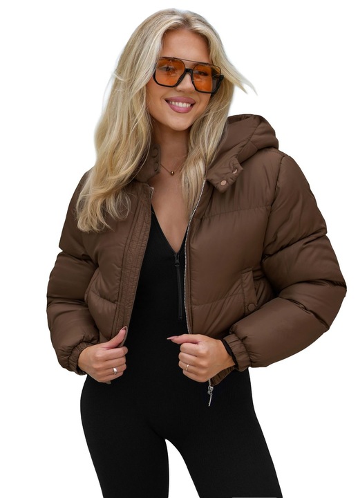 Дамско яке OZONEE JS/5M3260, Шоколадов, XL