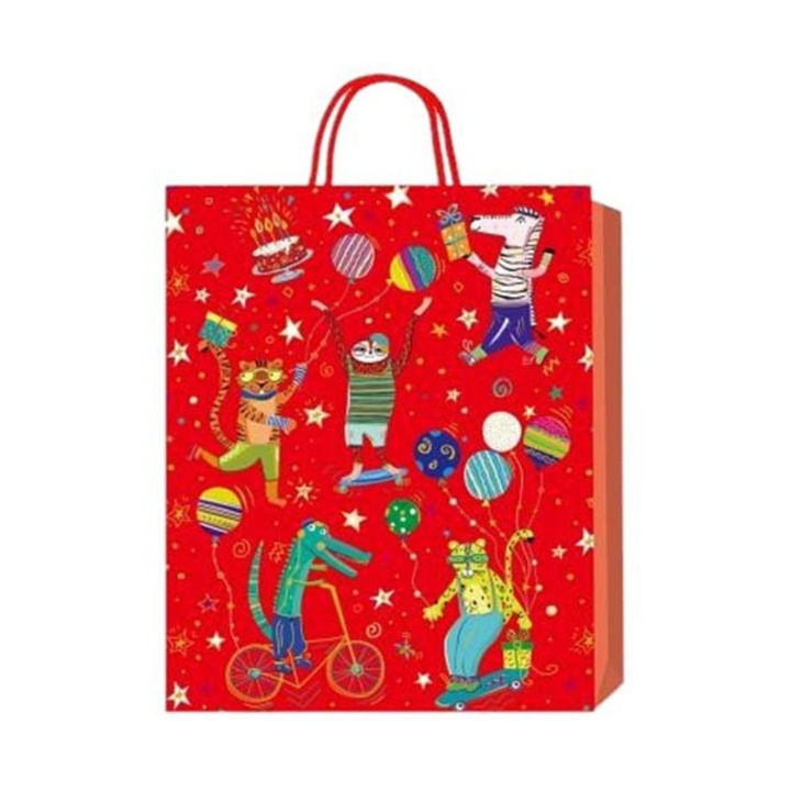 Punga cadou, pentru copii, 18 x 23 x 8 cm, rosie