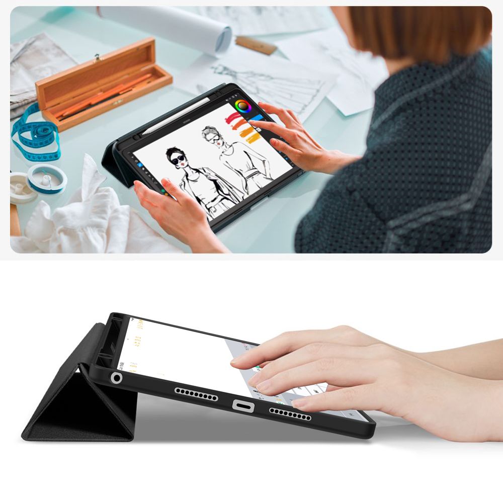 Husa Tech-Protect Smartcase Pen compatibila cu Lenovo Idea Tab 11 inch TB-336, Negru