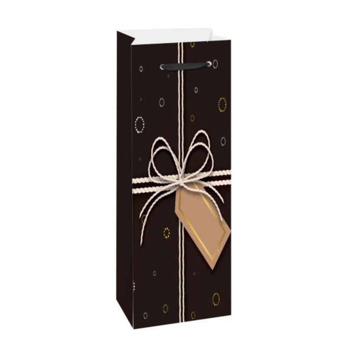 Punga de vin, panglica, 12 x 35 x 9 cm, neagra