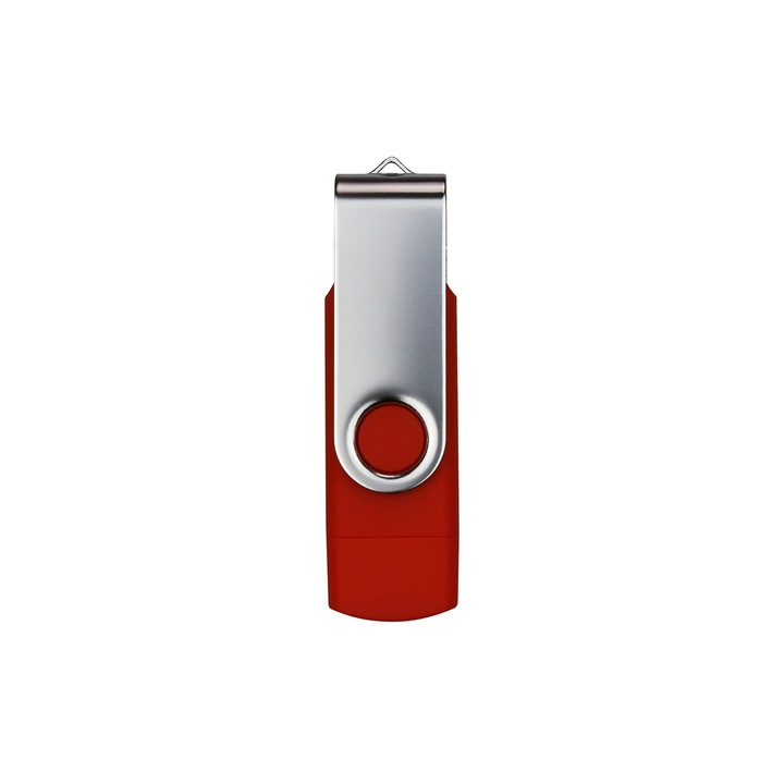USB flash meghajtó Swivel, USB 3.0, 16 GB, Type-C OTG, piros