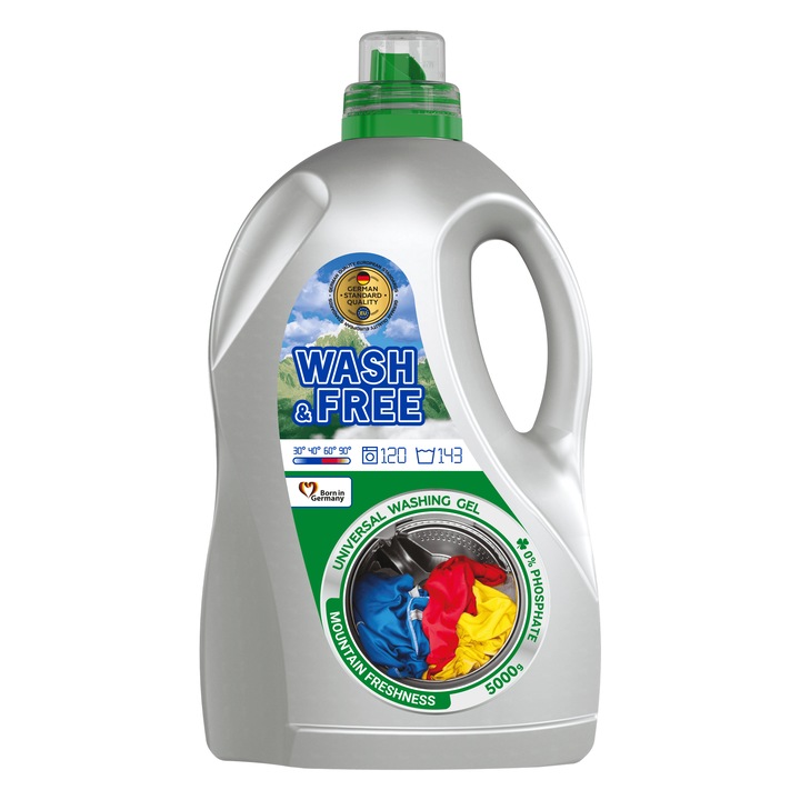 Wash&Free mosógél – Hegyi frissesség - 5l