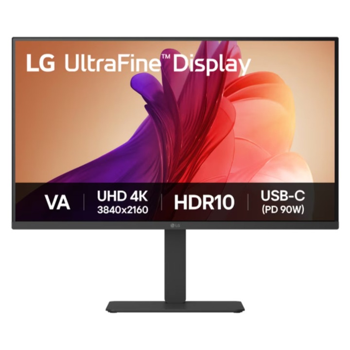 Монитор LG 32U720A-B, 31.5" UltraFine 4K LED, VA, AG, 5ms, 250 cd/m2, 3000:1, UHD (3840 x 2160), DCI-P3 90%, HDR 10, USB-C (PD 90W), HDMI, DisplayPort, LG Switch, Dynamic Action Sync, Reader mode, 5W X 2 speaker, Headphone out, Tilt/Height/Swiv 32U720A-B