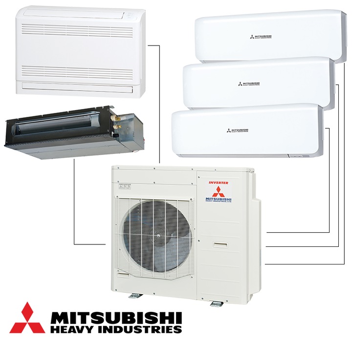Външно тяло на мултисплит система Mitsubishi Heavy Industries SCM100ZS-W, 34000 BTU, 74 м2, А/А+, R-32, Бял