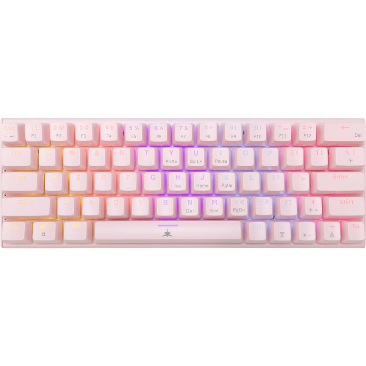 Геймърска клавиатура White Shark WAKIZASHI 2, Розов, USB