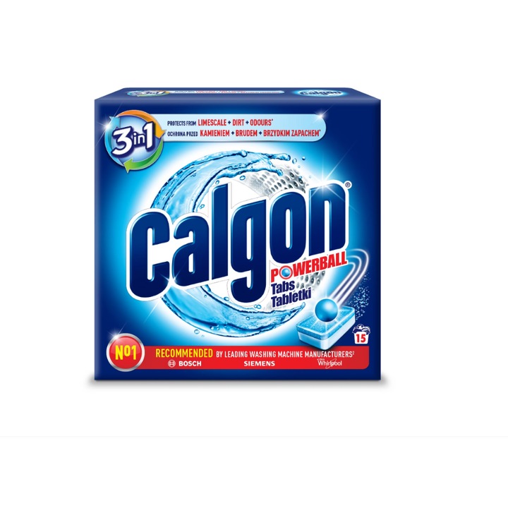 Calgon Tablete 15 Bucati, Protectie Impotriva Calcarului, Previne Depunerile, Protejeaza Masina De Spalat, Indeparteaza Mirosurile Neplacute, Curata In Profunzime