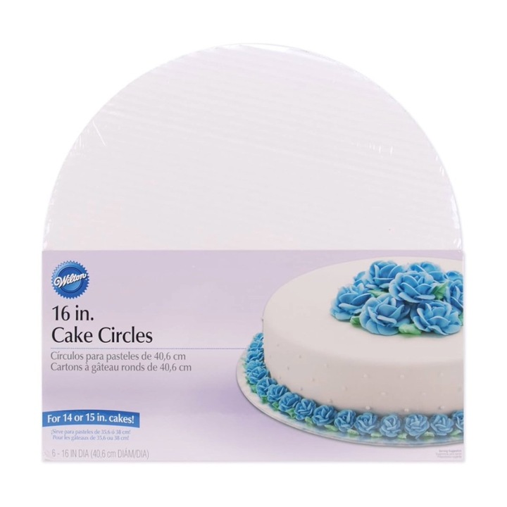 Plansete tort rotund alb, 40.6 cm, 6 buc. - Wilton