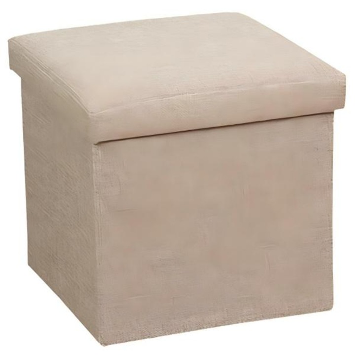 Taburet de depozitare, pliabil, galben deschis, 30x30x30cm