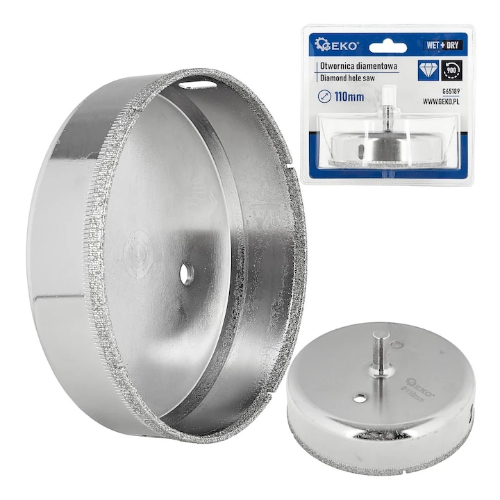 Carota diamantata Geko G65189 pentru gresie, 110 mm, utilizare uscata si umeda