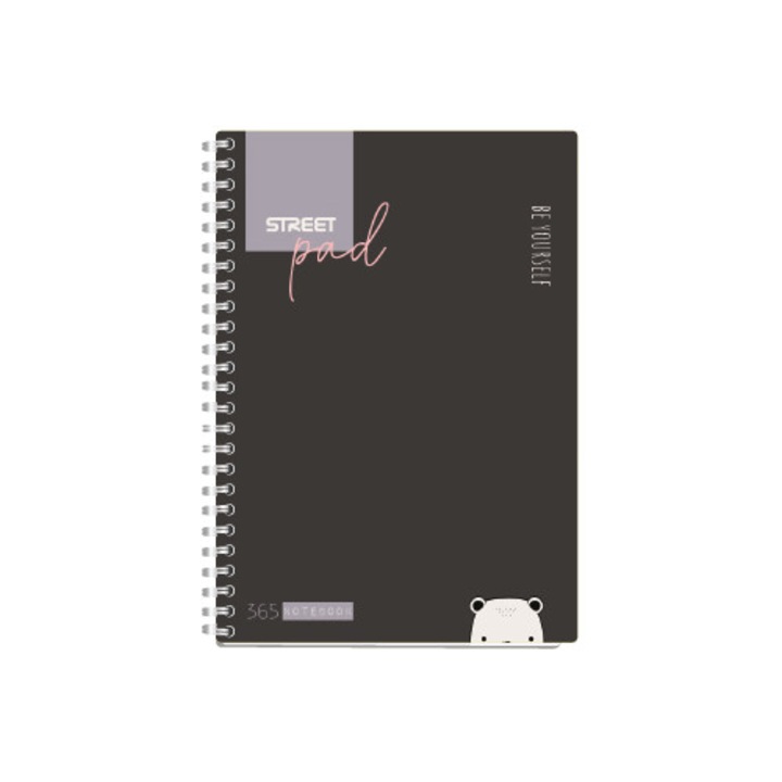 Тетрадка Street Pad, А5, спирала, ламинат, 100листа, широки редове, colourful