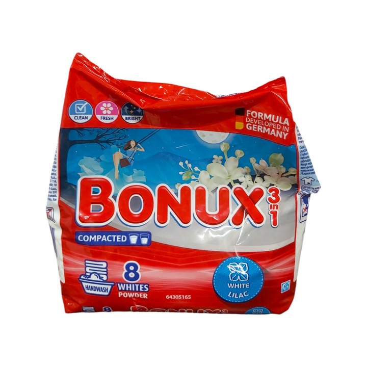 Bonux detergent pudra manual 8 spalari 400g White Liliac