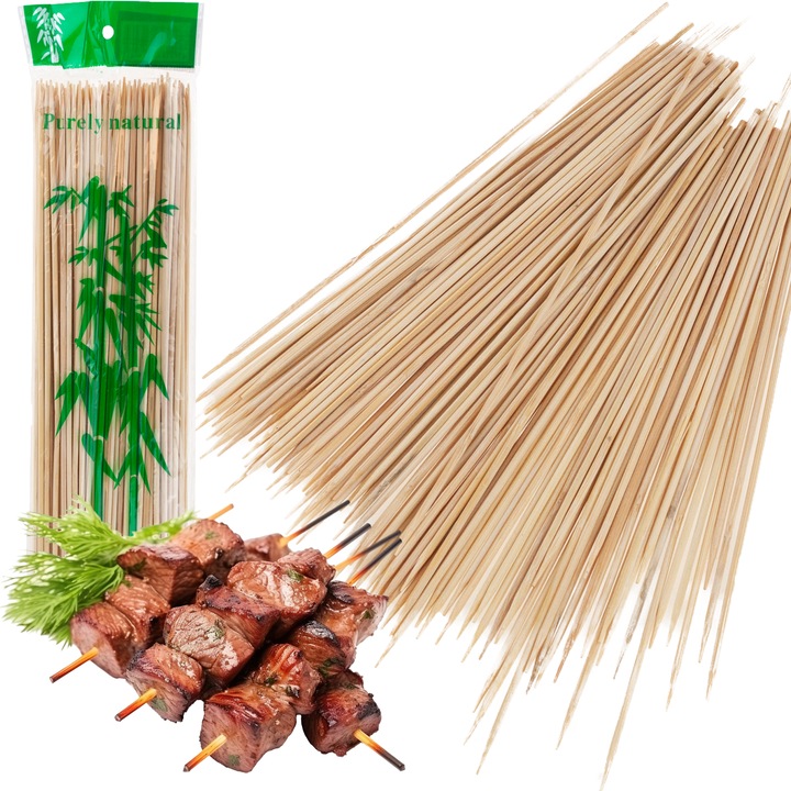 Bete de frigarui, Martom, bambus, 29cm, set 80 bucati, multicolor