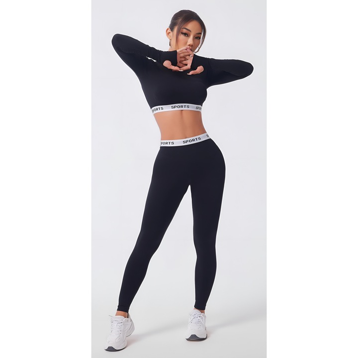 Új, 3 részes fekete fitnesz szett