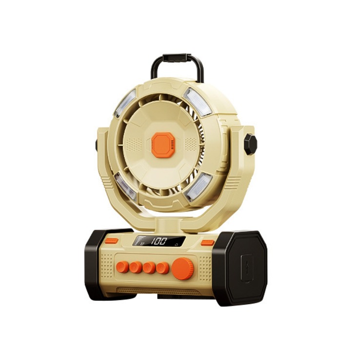 Ventilátor, intelligens digitális kijelző, por- és vízálló, 100 fokozatú szélsebesség-szabályozás, 30000mah, hordozható, USB, erős megvilágítás, szúnyogriasztó