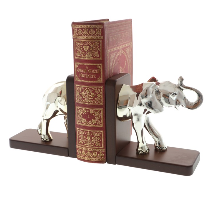 Set Suport carte elefant argintiu 16cm