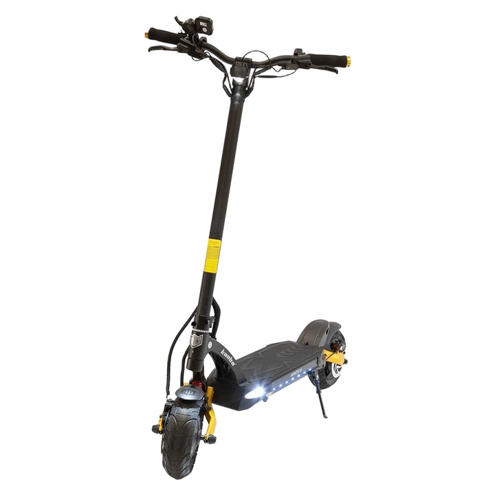 Електрическа тротинетка Kaabo Mantis Single 800W, 1600W пикова мощност, до 70км пробег, Жълт, 10" гуми