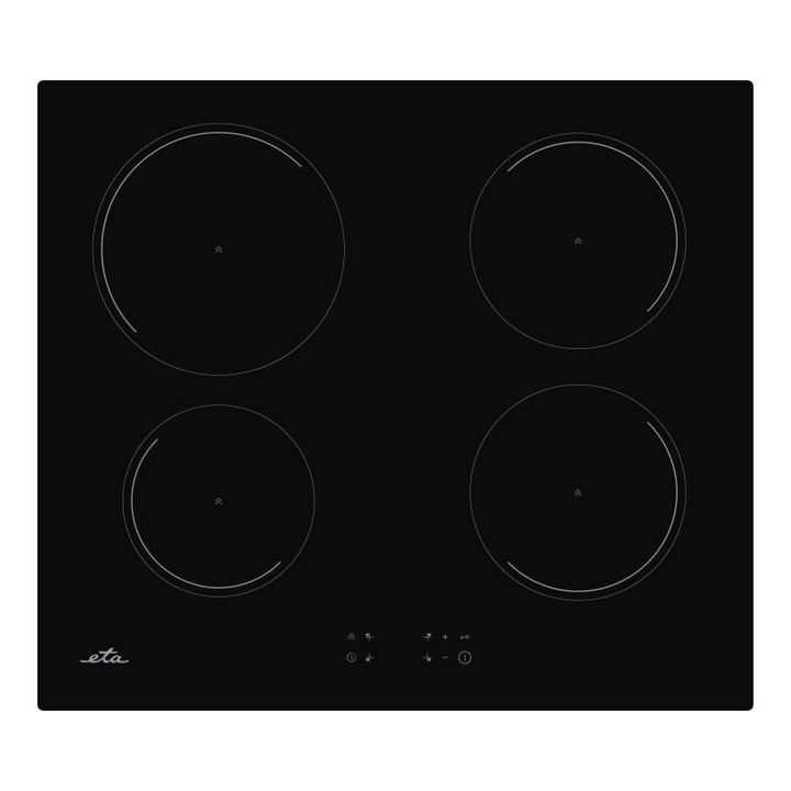 Индукционен котлон ETA 579090000, 4 зони за готвене, Booster, 7.2 kW, 59 x 52 см, черен